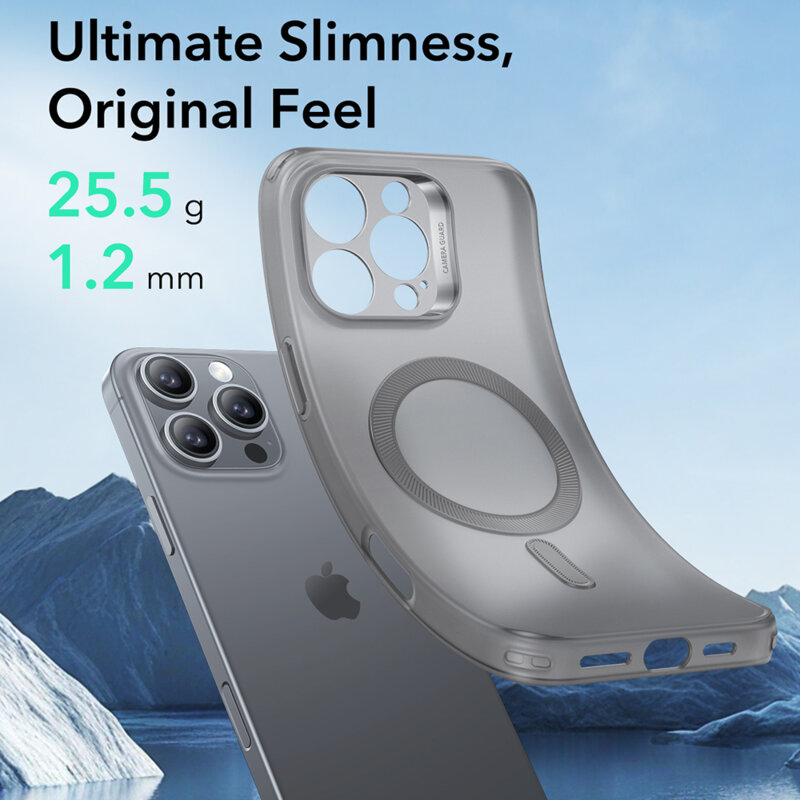 Husa iPhone 16 Pro Max ESR Zero HaloLock, gri