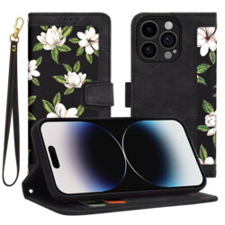 Husa personalizata fete iPhone 14 Pro Techsuit FlipCraft, negru
