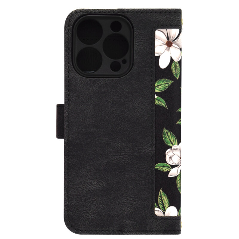 Husa personalizata fete iPhone 14 Pro Techsuit FlipCraft, negru