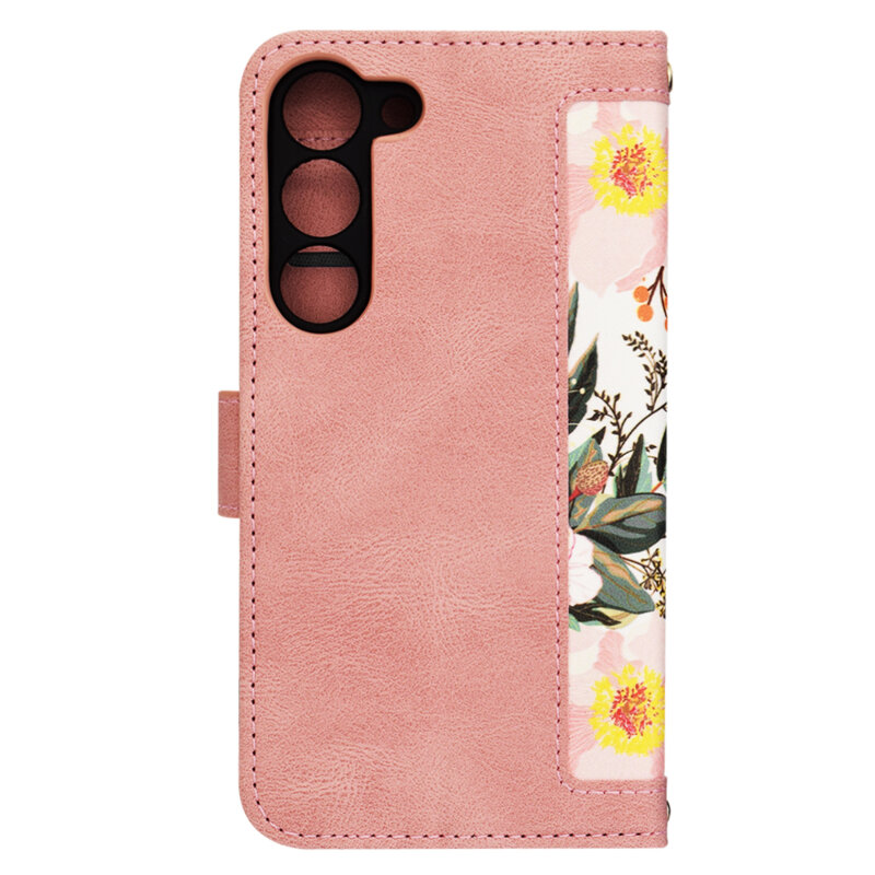 Husa personalizata fete Samsung Galaxy S23 Techsuit FlipCraft, roz