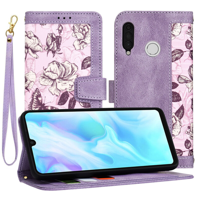 Husa personalizata fete Huawei P30 Lite Techsuit FlipCraft, mov