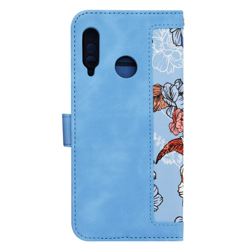 Husa personalizata fete Huawei P30 Lite New Edition Techsuit FlipCraft, bleu