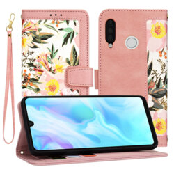 Husa personalizata fete Huawei P30 Lite New Edition Techsuit FlipCraft, roz