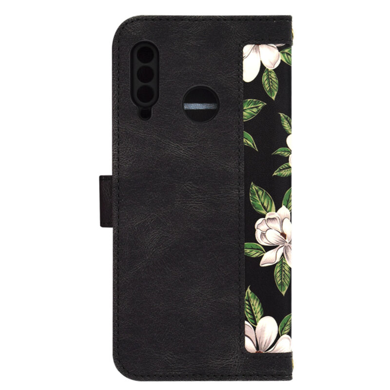 Husa personalizata fete Huawei P30 Lite New Edition Techsuit FlipCraft, negru