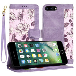 Husa personalizata fete iPhone 7 Plus Techsuit FlipCraft, mov
