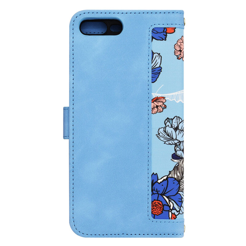 Husa personalizata fete iPhone 7 Plus Techsuit FlipCraft, bleu