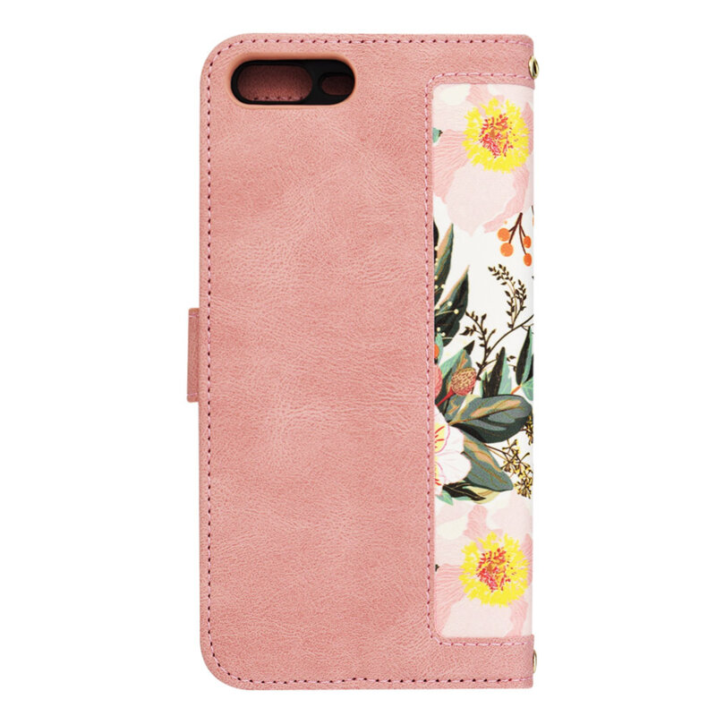 Husa personalizata fete iPhone 7 Plus Techsuit FlipCraft, roz