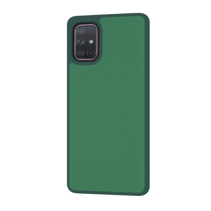 Husa Samsung Galaxy A71 4G Techsuit HaloFrost Series, verde inchis