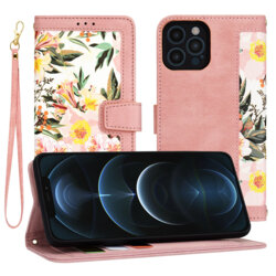 Husa personalizata fete iPhone 12 Pro Max Techsuit FlipCraft, roz