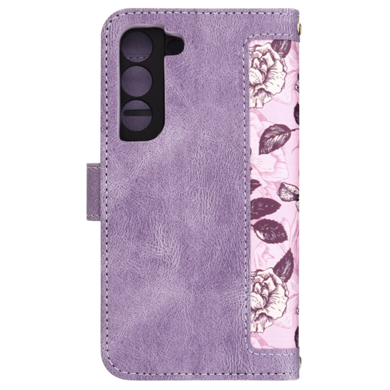 Husa personalizata fete Samsung Galaxy S22 5G Techsuit FlipCraft, mov