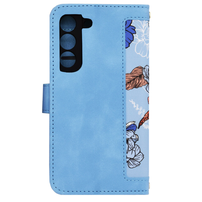 Husa personalizata fete Samsung Galaxy S22 5G Techsuit FlipCraft, bleu