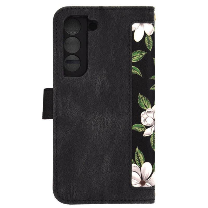 Husa personalizata fete Samsung Galaxy S22 5G Techsuit FlipCraft, negru