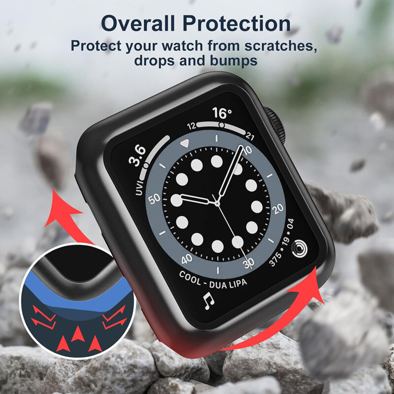 [Pachet 360°] Husa + folie Apple Watch 2 42mm Techsuit Defense, negru