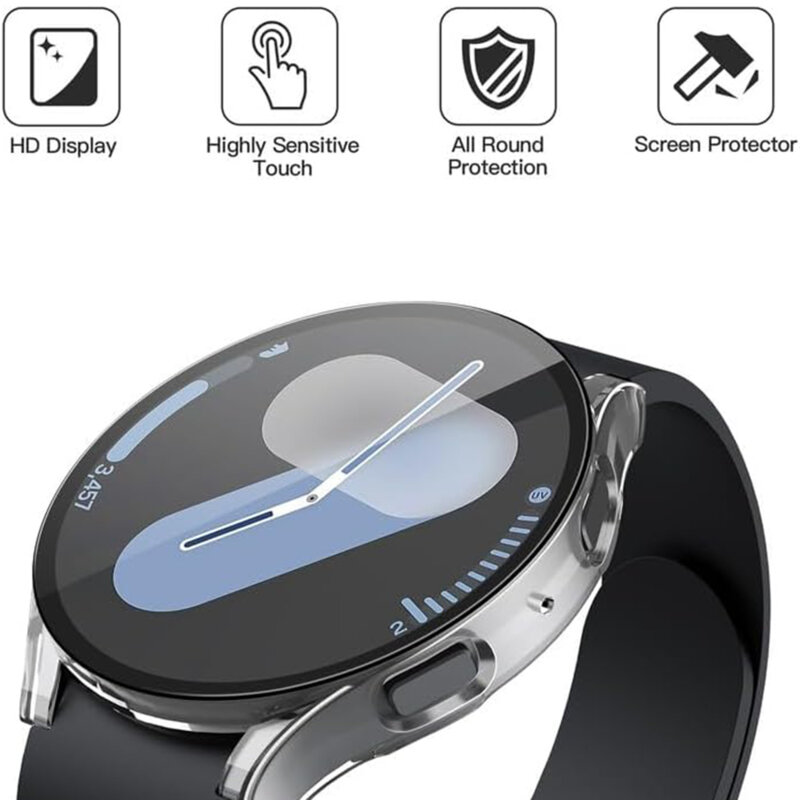 [Pachet 360°] Husa + folie Samsung Galaxy Watch7 40mm Techsuit Defense, transparenta