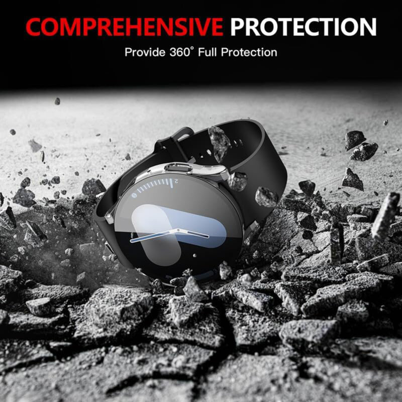 [Pachet 360°] Husa + folie Samsung Galaxy Watch7 44mm Techsuit Defense, transparenta