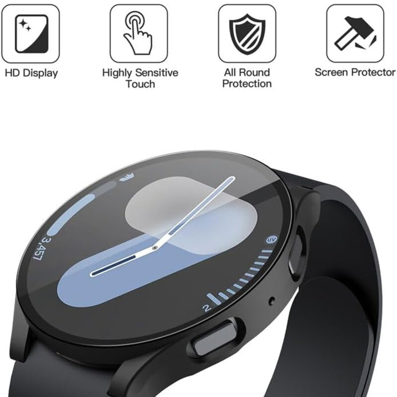 [Pachet 360°] Husa + folie Samsung Galaxy Watch7 44mm Techsuit Defense, negru