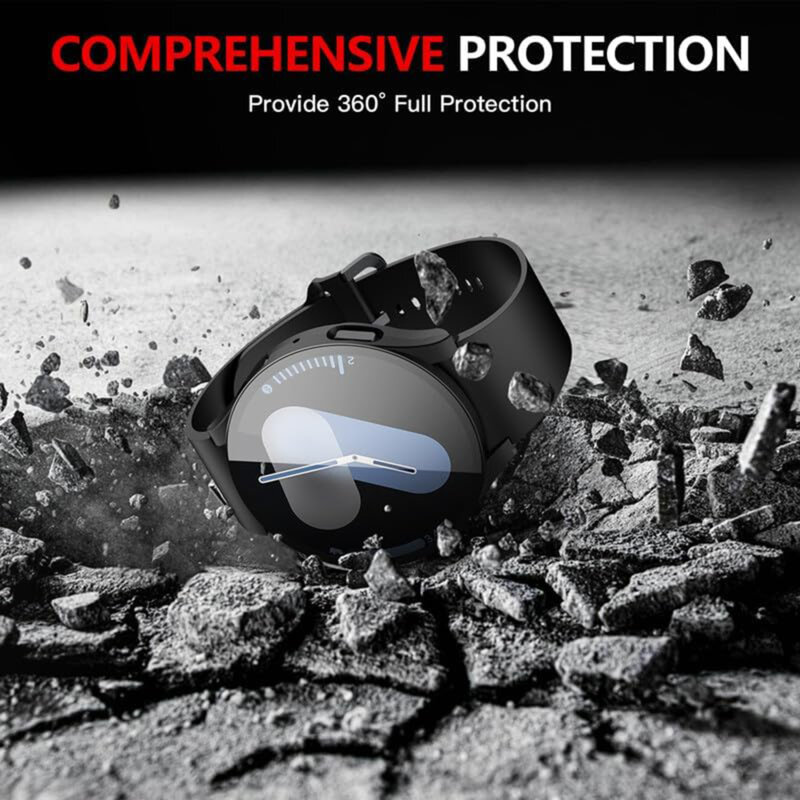 [Pachet 360°] Husa + folie Samsung Galaxy Watch7 44mm Techsuit Defense, negru