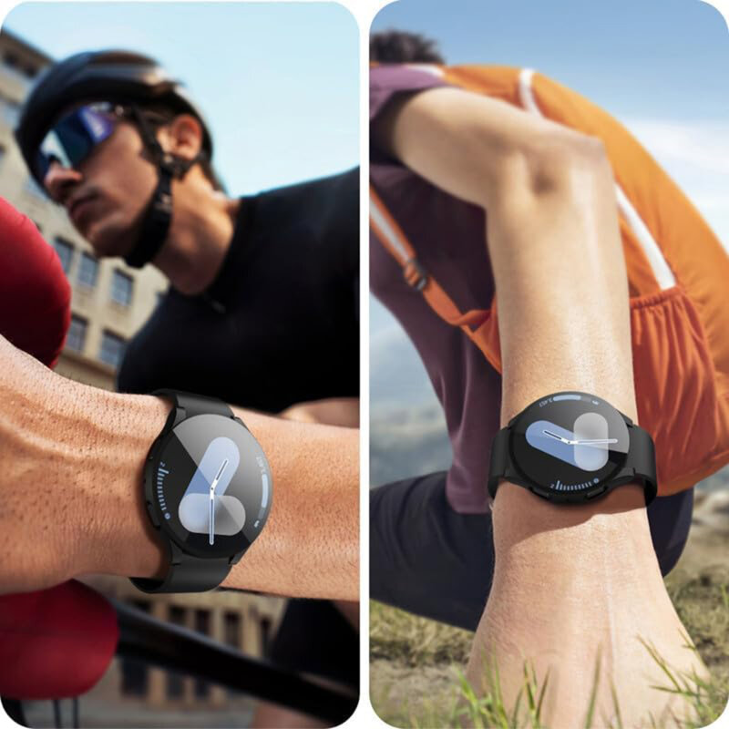 [Pachet 360°] Husa + folie Samsung Galaxy Watch7 44mm Techsuit Defense, negru