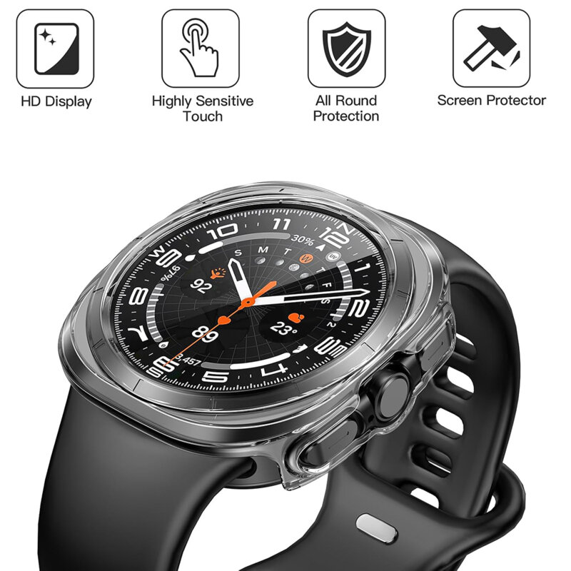 [Pachet 360°] Husa + folie Samsung Galaxy Watch Ultra 47mm Techsuit Defense, transparenta