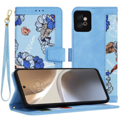 Husa personalizata fete Motorola Moto G32 Techsuit FlipCraft, bleu