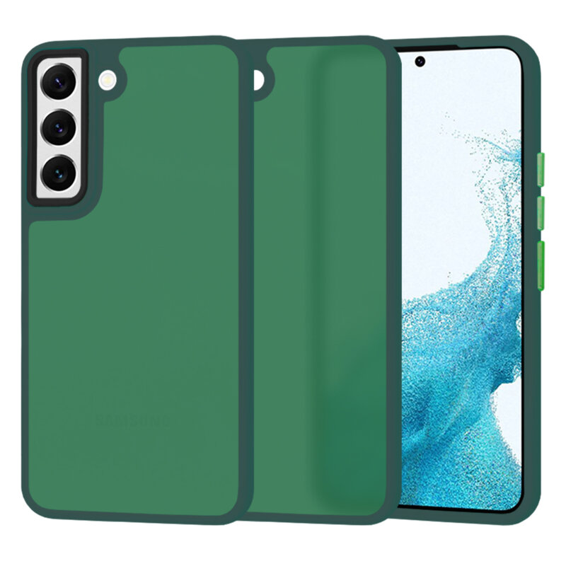 Husa Samsung Galaxy S22 5G Techsuit HaloFrost Series, verde inchis