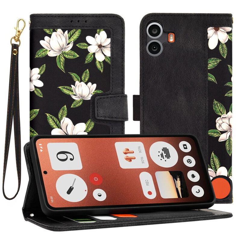 Husa personalizata fete Nothing CMF Phone 1 Techsuit FlipCraft, negru