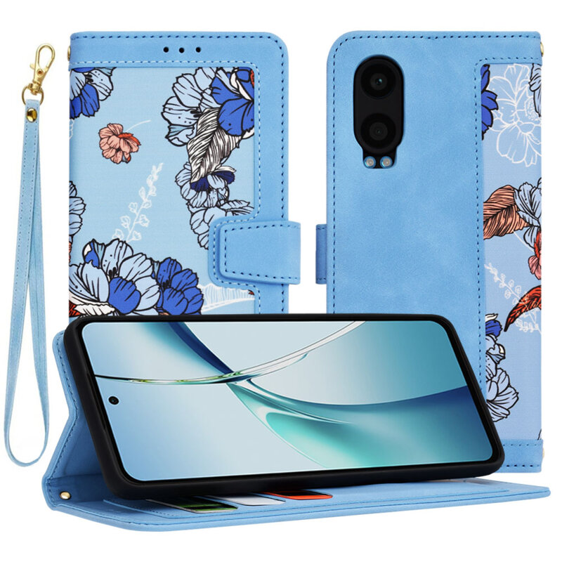 Husa personalizata fete OnePlus Nord CE4 Lite Techsuit FlipCraft, bleu