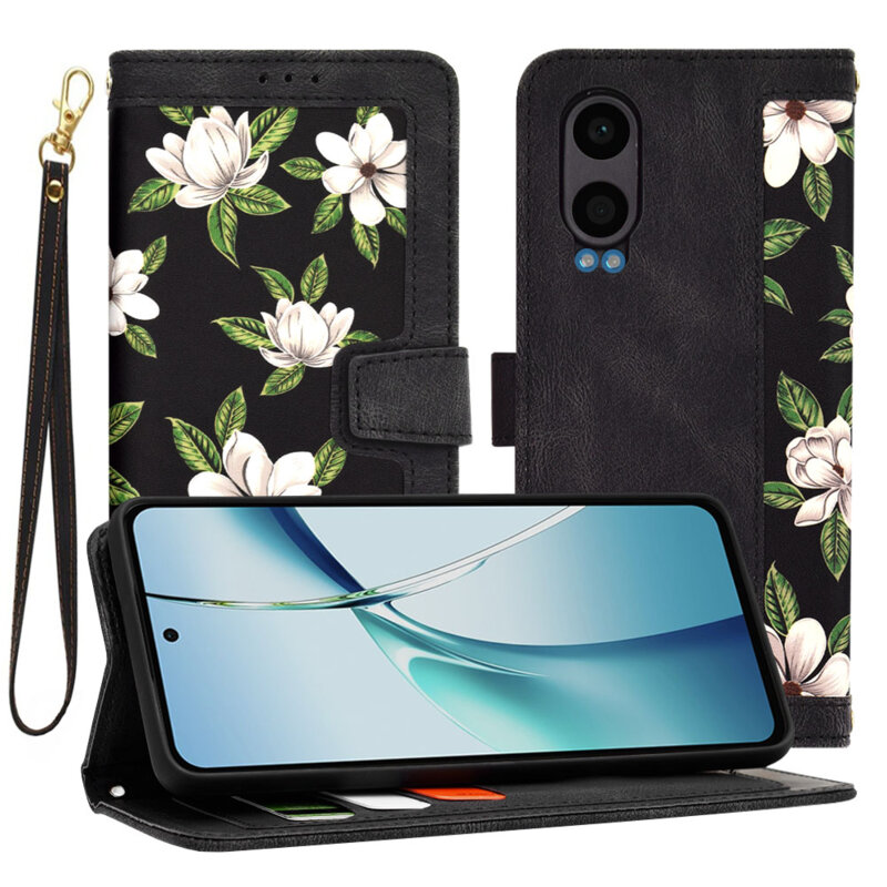 Husa personalizata fete OnePlus Nord CE4 Lite Techsuit FlipCraft, negru