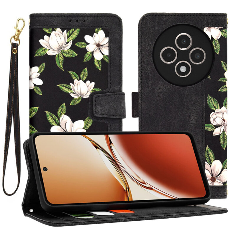 Husa personalizata fete Oppo Reno12 F 5G Techsuit FlipCraft, negru