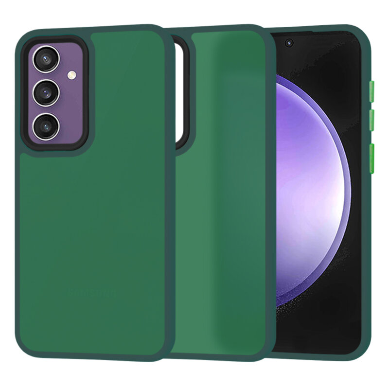 Husa Samsung Galaxy S23 FE Techsuit HaloFrost Series, verde inchis
