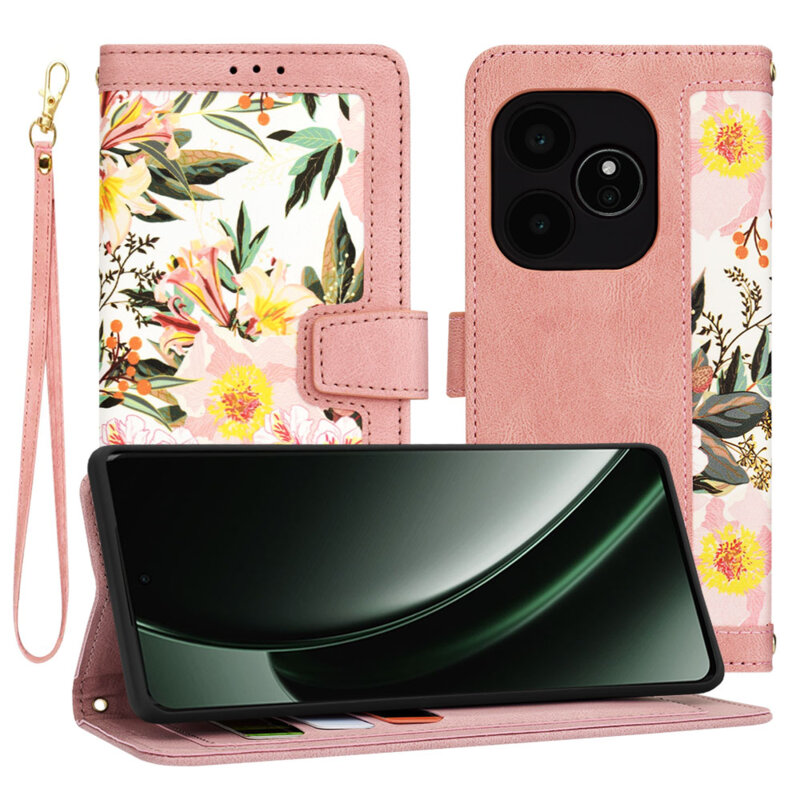 Husa personalizata fete Realme GT 6 Techsuit FlipCraft, roz