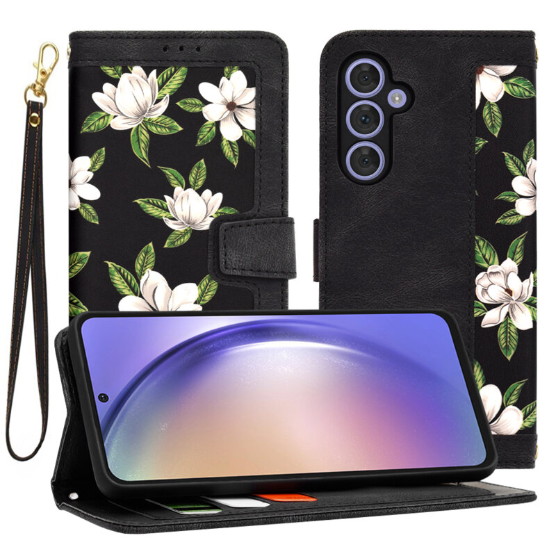 Husa personalizata fete Samsung Galaxy A54 Techsuit FlipCraft, negru