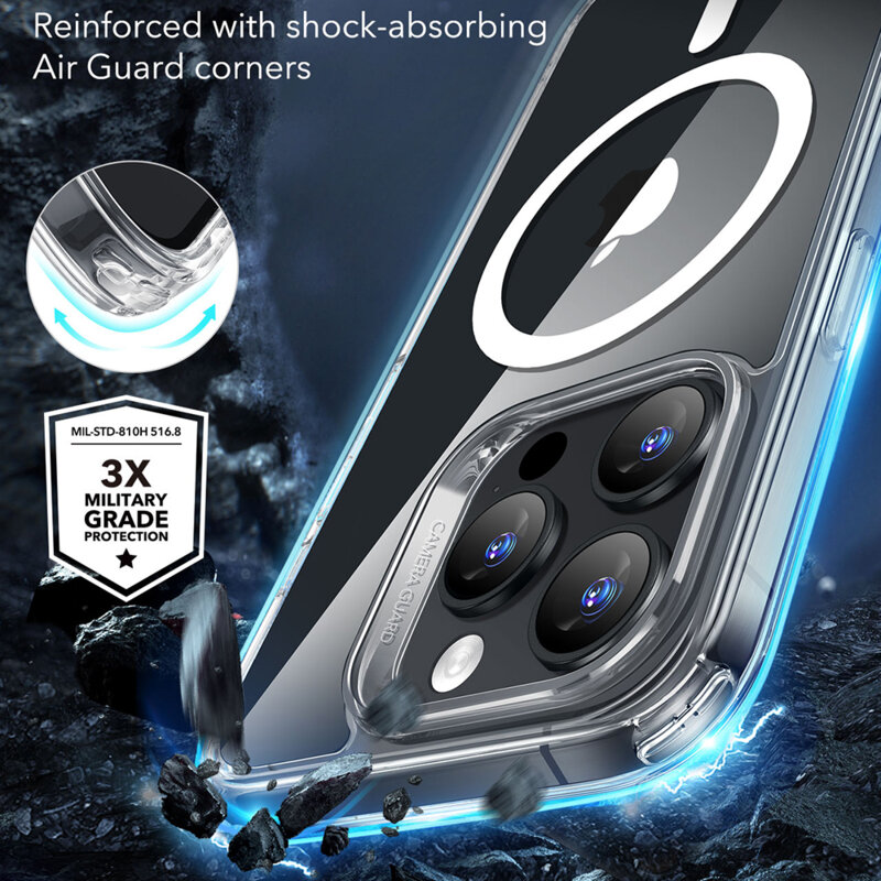Husa iPhone 16 Pro Max ESR Classic Hybrid HaloLock, transparenta