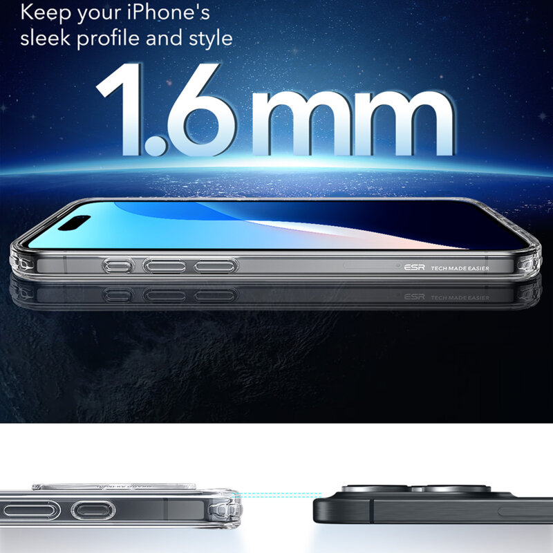 Husa iPhone 16 Pro Max ESR Classic Hybrid HaloLock, transparenta