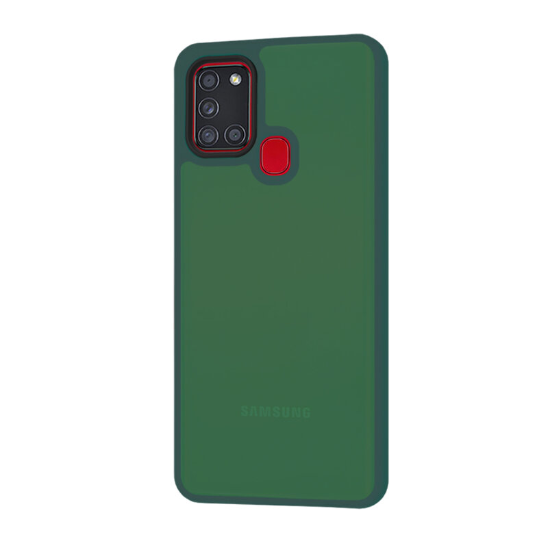 Husa Samsung Galaxy A21s Techsuit HaloFrost Series, verde inchis