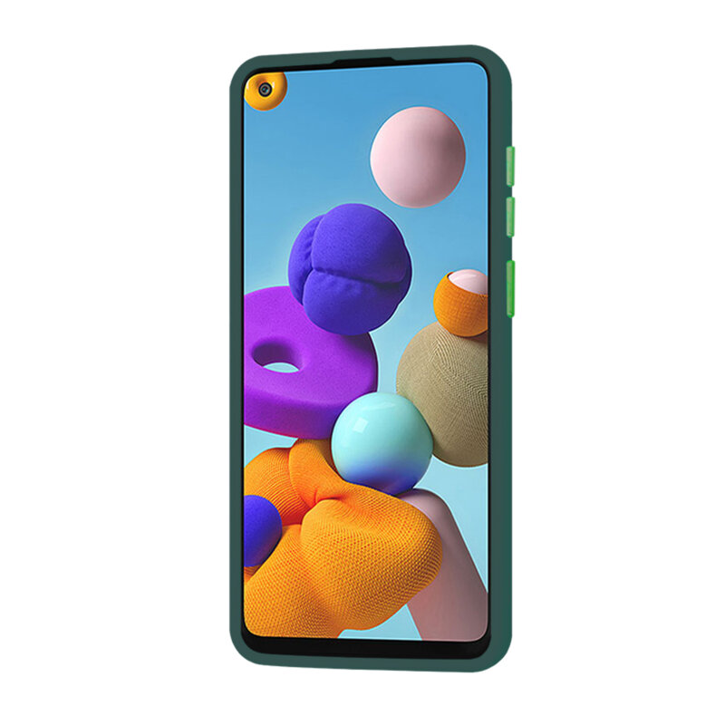 Husa Samsung Galaxy A21s Techsuit HaloFrost Series, verde inchis