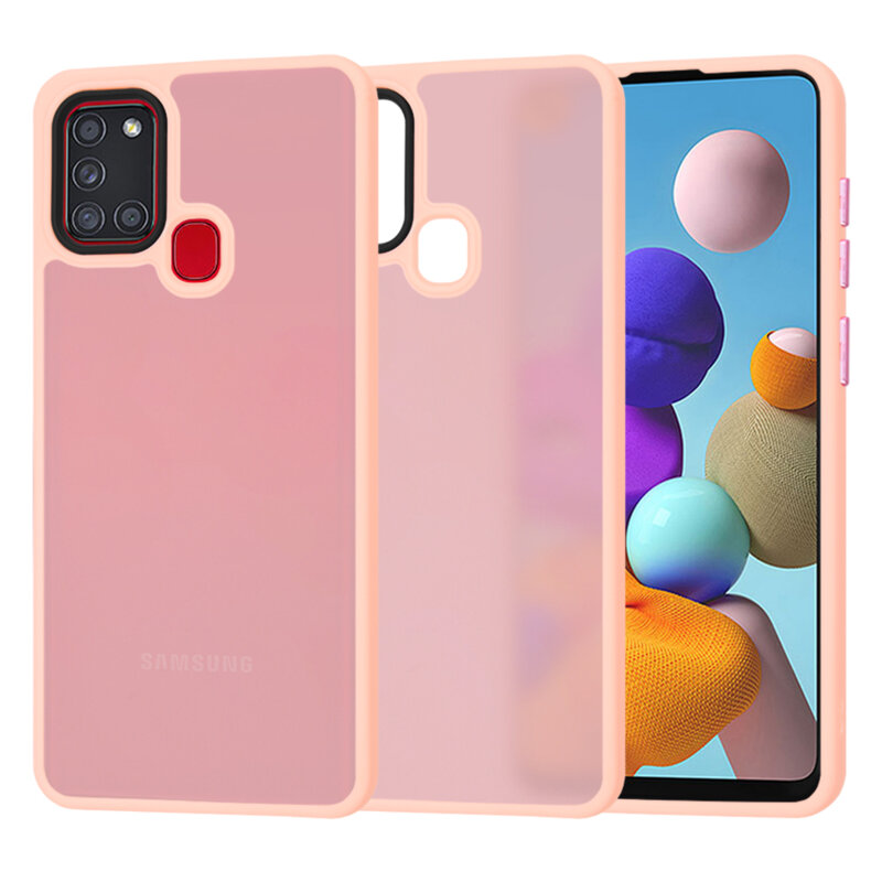 Husa Samsung Galaxy A21s Techsuit HaloFrost Series, roz