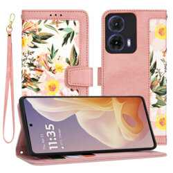 Husa personalizata fete Motorola Moto G85 Techsuit FlipCraft, roz