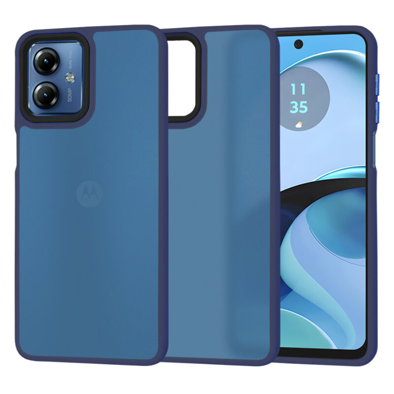 Husa Motorola Moto G14 Techsuit HaloFrost Series, bleumarin