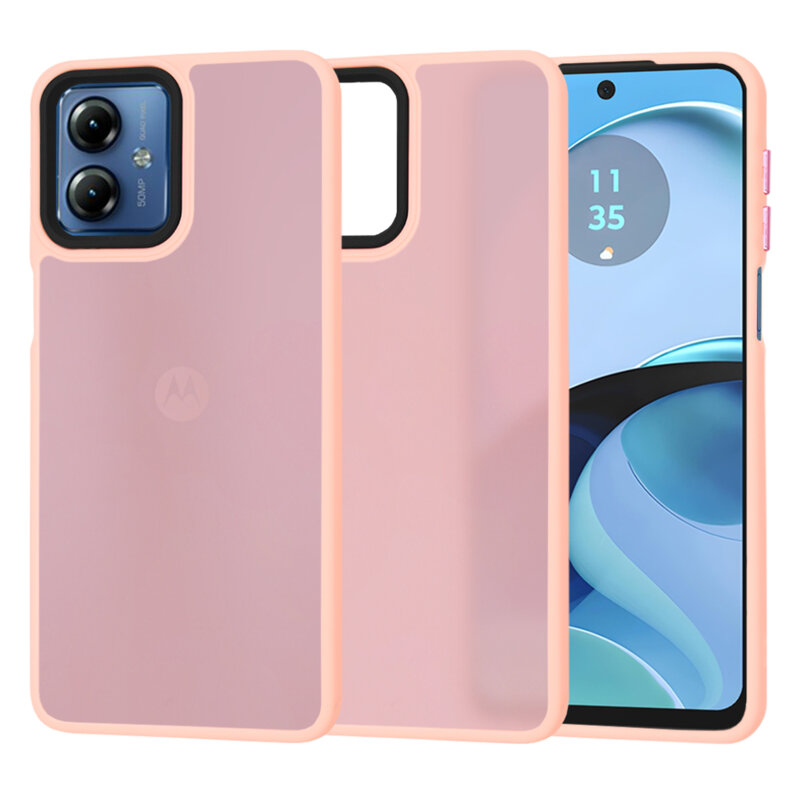 Husa Motorola Moto G14 Techsuit HaloFrost Series, roz