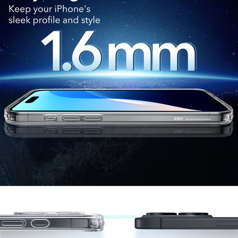 Husa iPhone 16 Plus ESR Classic Hybrid HaloLock, transparenta