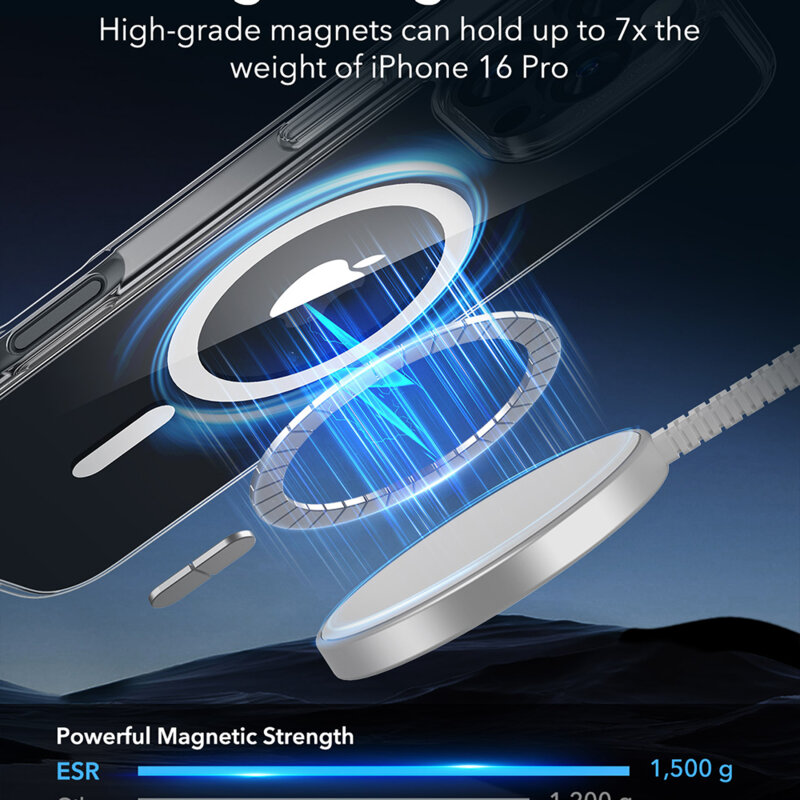 Husa iPhone 16 Pro ESR Classic Hybrid HaloLock, transparenta