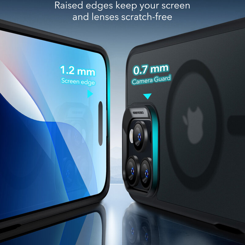 Husa iPhone 16 Pro ESR Classic Hybrid HaloLock, negru frost