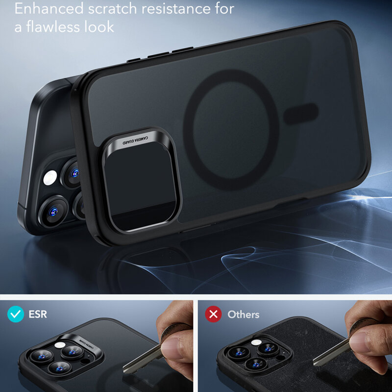 Husa iPhone 16 Pro ESR Classic Hybrid HaloLock, negru frost