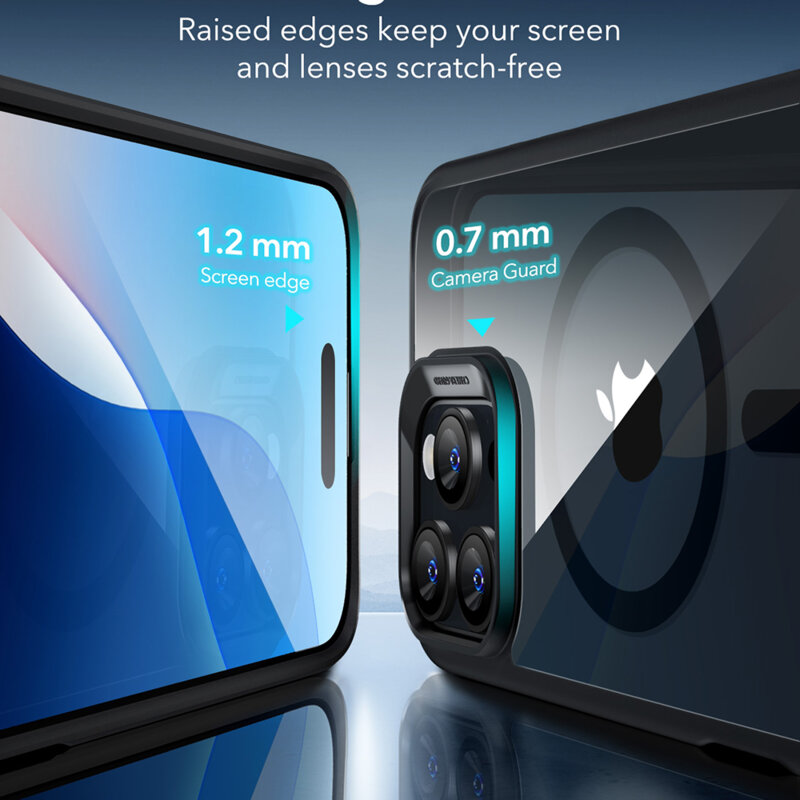 Husa iPhone 16 Pro ESR Classic Hybrid HaloLock, negru/transparenta