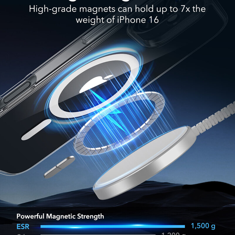 Husa iPhone 16 ESR Classic Hybrid HaloLock, transparenta