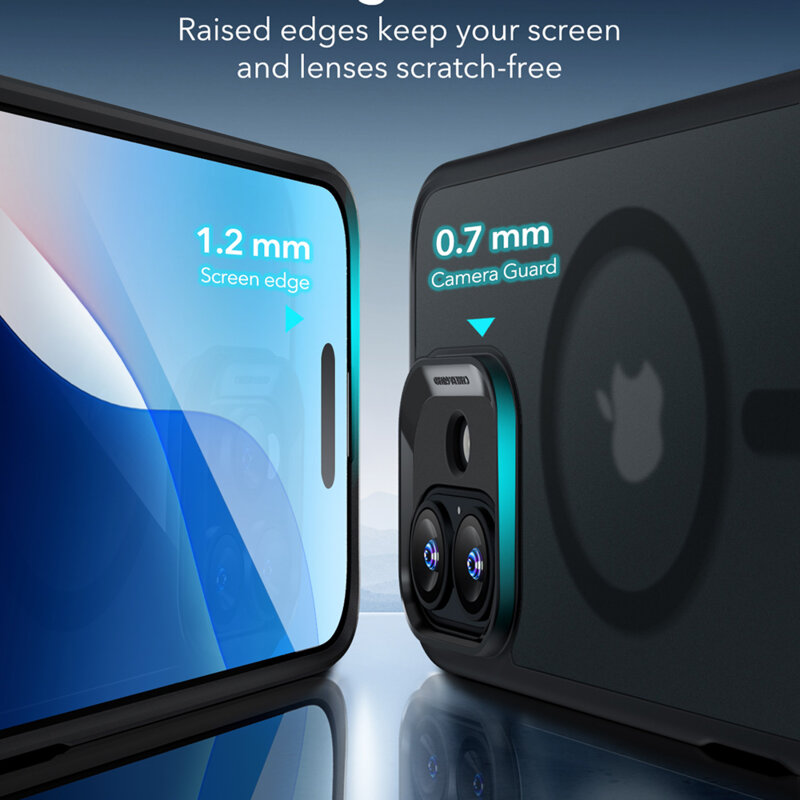 Husa iPhone 16 ESR Classic Hybrid HaloLock, negru frost