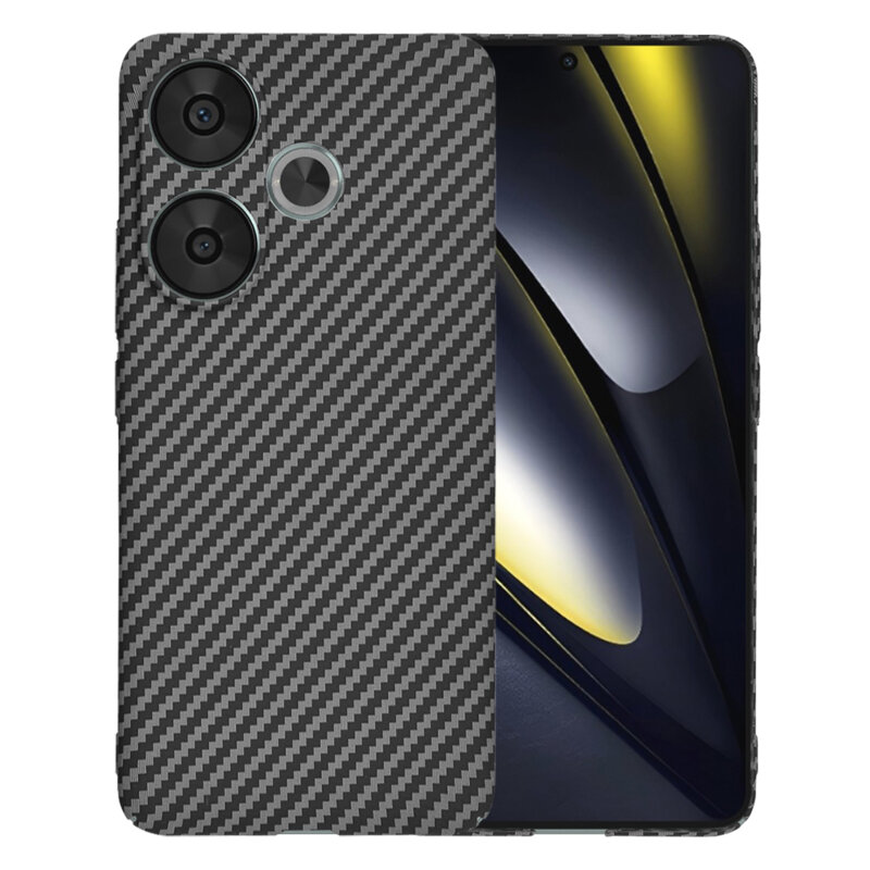 Husa Xiaomi Poco F6 Techsuit Carbonite FiberShell, negru