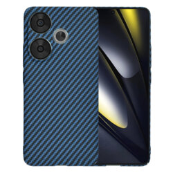 Husa Xiaomi Poco F6 Techsuit Carbonite FiberShell, cyan