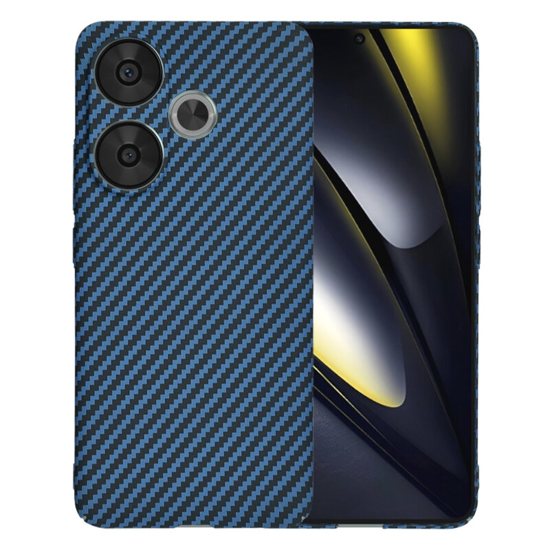 Husa Xiaomi Poco F6 Techsuit Carbonite FiberShell, cyan